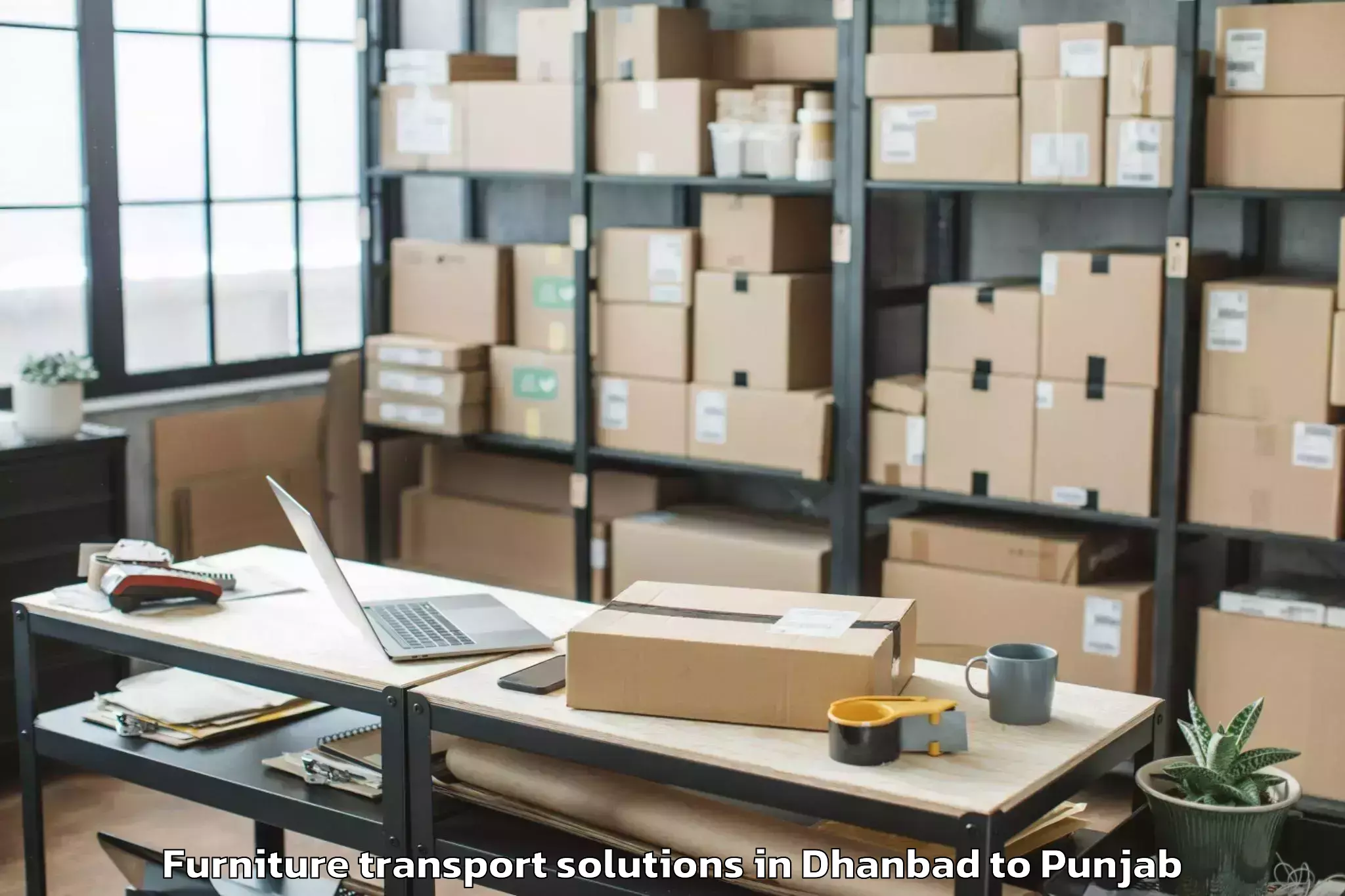 Book Dhanbad to Kartarpur Furniture Transport Solutions Online